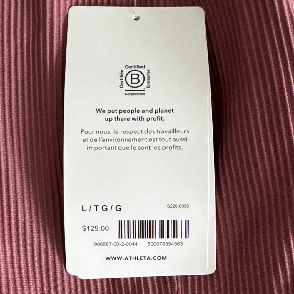 Athleta Ribbed Mauve Top - Picture 2 of 2